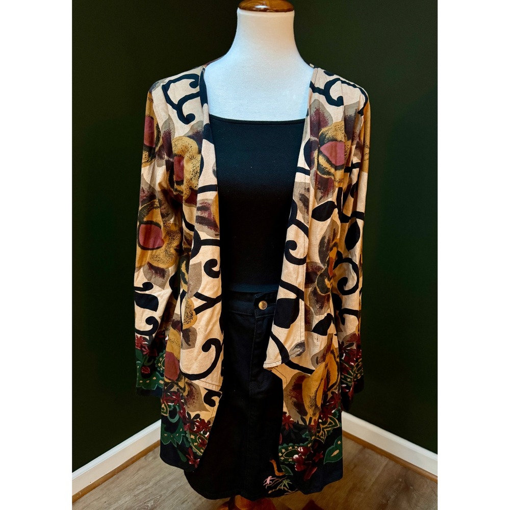 Vintage Take Two Clothing Co.‎ 100% Cotton Boho Floral Print Kimono Women's M